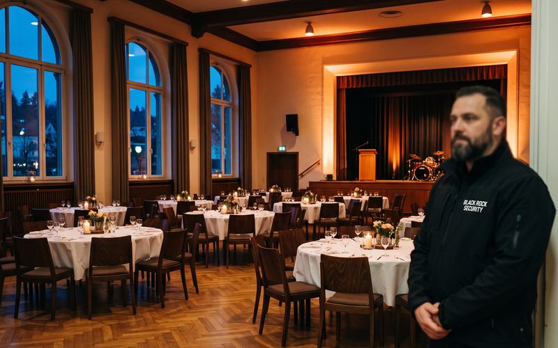 Saal des Bürgerhauses Dahlem, für eine Abendveranstaltung bestuhlt